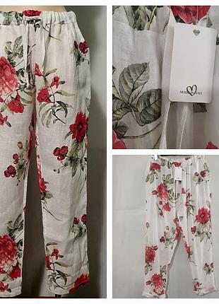 Брюки 100%лен италия