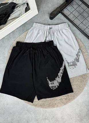 Шорты nike big logo черные / серые