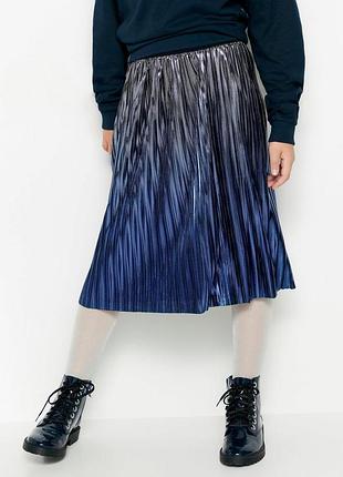 Новая плиссировканая юбка с эффектом амбре, юбка lindex 10-14лет