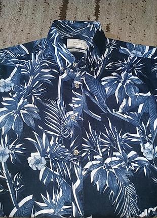 Эксклюзивная,нарядная,льняная рубашка с коротким рукавом фирменная. jack's. sportswear.