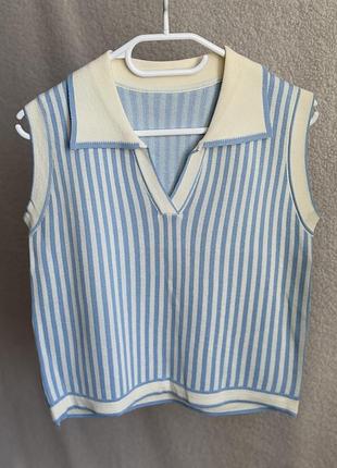 Майка топ поло блакитна