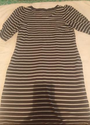 Платье в полоску (темно-синее в белую полоску) классический крой esprit