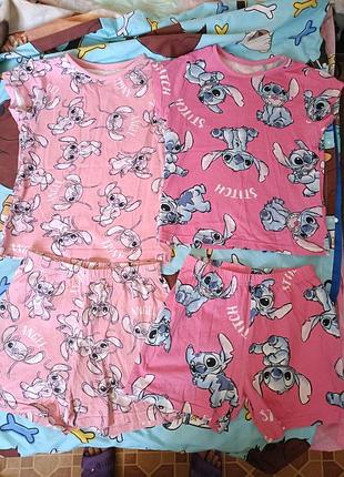 Стич и ангел stitch костюм футболка и шорты