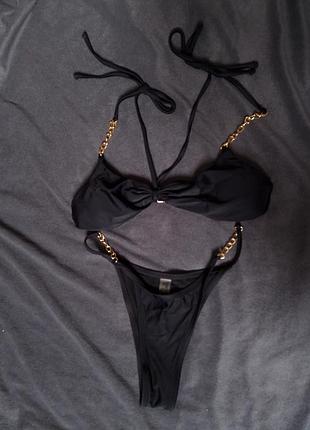 Черный купальник с цепочками 🖤✨
