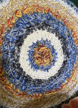 Килимки круглі , різні розміри, в етностилі, звʼязані з напівгерстяних ниток, можна під замовлення