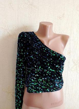 Топ паєтки на одне плече