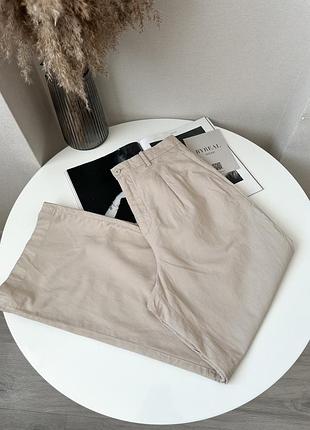 Бежеві широкі брюки штани льон палаццо база uniqlo