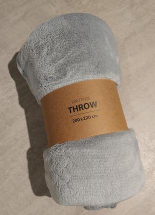 Плед 200 х 220 см. флисовый флис теплый на подарок покрывало декор травка плюшевый ikea плюш зимний зима тепленький