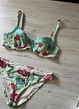 Купальник роздільний, плавки, квітковий купальник