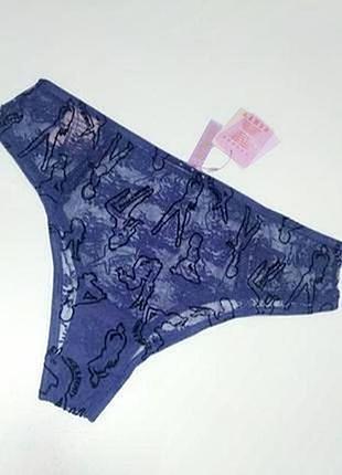 Кружевные трусики с велюровым рисунком 54-56 размера