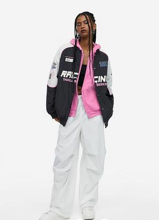 Штани парашути h&m divided білі xs-m