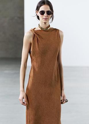 Новое льняное платье zara, разм. xs