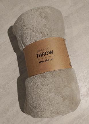 Плед 140 х 200 см. флисовый флис теплый на подарок покрывало декор травка плюшевый ikea плюш зимний зима тепленький