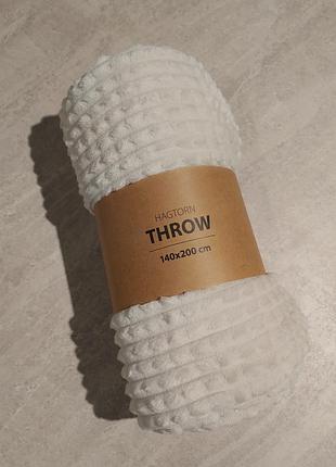 Плед 140 х 200 см. плюшевый флисовый флис теплый на подарок покрывало декор травка ikea плюш