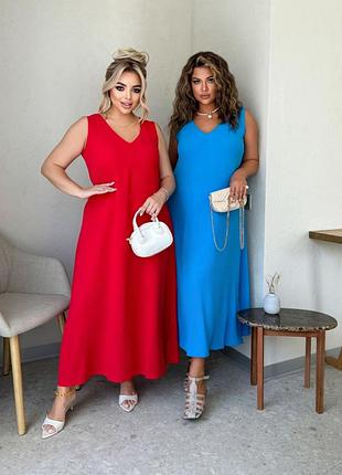 Длинное летнее платье в цветах 🌺🌿