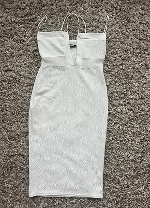 Новий модний сарафан, сукня missguided молочного кольору с-м