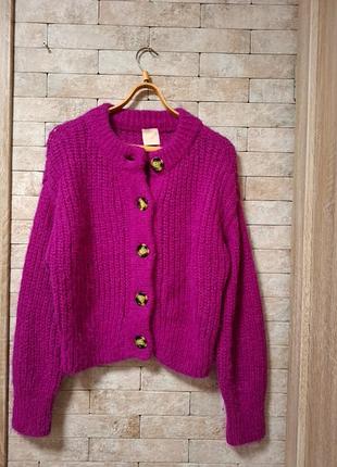 Пушистый  кардиган  шерсть альпака в составе