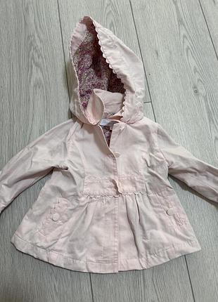 Пальто плащ легкий для дівчинки 6-9 місяців рожевий