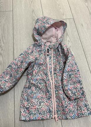 Вітровка квіткова гарна курточка легка з капюшоном 6-9 місяців