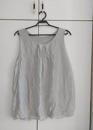 Стальное серая майка блуза с напуском feel moda италия prato m/l