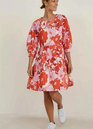 Сукня коротка бавовна червона/ рожева