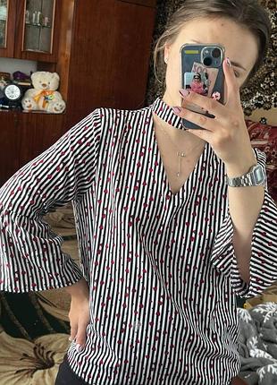 Блуза з чокером в сердечки papaya