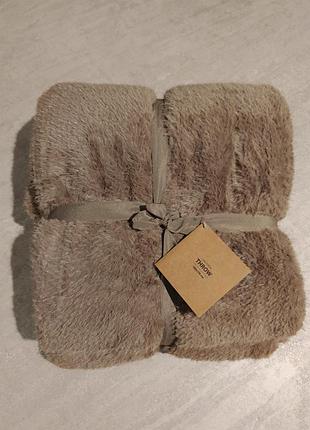 Плед 130 х 170 см. искусственный мех теплый на подарок покрывало декор травка плюшевый меховой ikea плюш флис флисовый 160