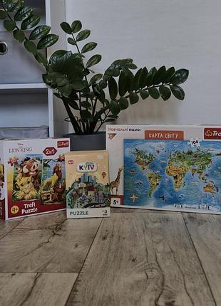 Пазли тварини, міста, карта світу