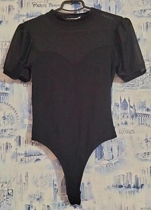 Чорний боді із сіточкою