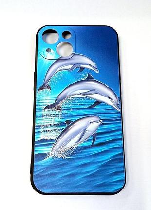 Силиконовый чехол zomer совместимый с iphone 13 (дельфины)