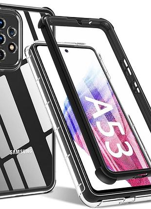 Чохол besinpo для samsung a53 5g, із вбудованою захисною плівкою (чорний, прозорий)