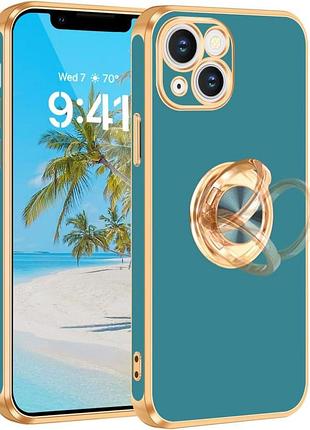 Чохол fingic для iphone 13 6.1 дюйми з тримачем-підставкою на 360° (зелений)