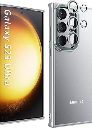 Ультратонкий чехол wsken для samsung galaxy s23 ultra с комплектом защиты камеры