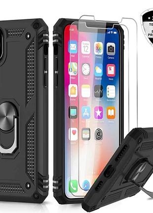 Чехол leyi для iphone 11 pro военного класса с кольцевой магнитной подставкой для автомобиля