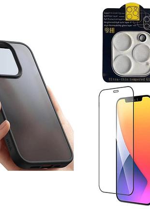 Комплект benks magic smooth для d iPhone 12 чохол, скло для дисплею, камери (чорний)