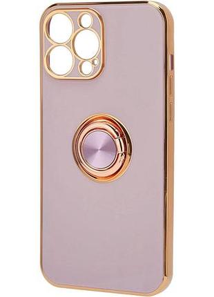 Чехол от vbestlife для iphone 13 pro max с кольцом держателем (светло-фиолетовый)