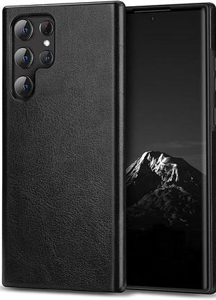 Чохол tendlin для samsung galaxy s22 ultra зі шкіри тпу (чорний)