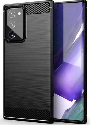 Чехол mgah для samsung galaxy note 20 ultra с мягкой броней из прочного тпу (черный)