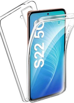 Чохол armor для samsung galaxy s22 5g з захисною панеллю для дисплею (прозорий)