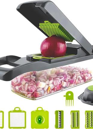 Овощерезка с овощечисткой - ручная овощерезка для резки, нарезки и терки - 8 шт.