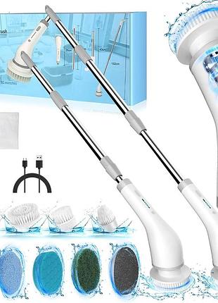 Электрическая щетка для уборки szfixez sxt-160: 2 скорости, 8 насадок для ванной, плитки, раковин и стен