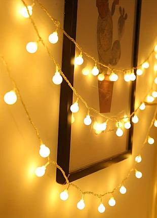 Гирлянда augone 15m, 120 led, теплый белый свет, 8 режимов, для дома, сада, террасы (сток, английская розетка)