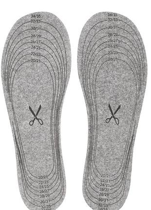 Устілки з фетру playshoes для дітей, універсальний розмір 20/21 - 34/35 (23.5 в необрізоному стані)