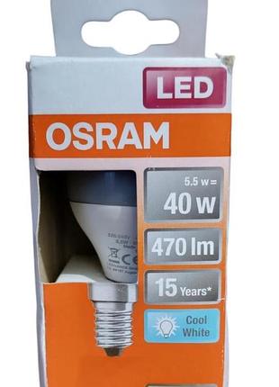 Лампа світлодіодна osram e14 led star 5.5 вт, 470 лм, 4000k (пошкоджена упаковка)