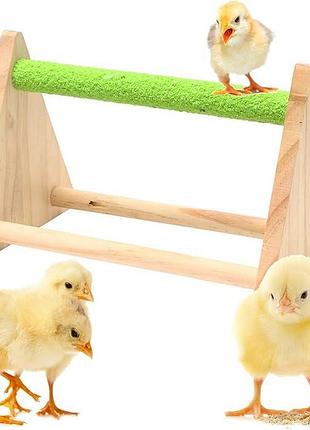 Дерев'яна підставка для птахів із трикутним кріпленням, комфортне місце для відпочинку