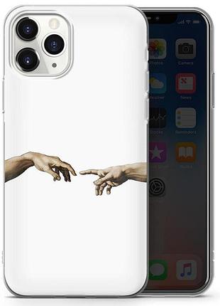 Силиконовый прозрачный чехол generisch для iphone 13 mini (принт создания адама)