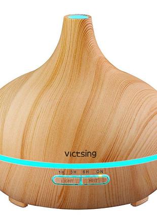 Аромадиффузор victsing з 7 кольоровими світлом, зволожувач повітря 150 мл (світле дерево)