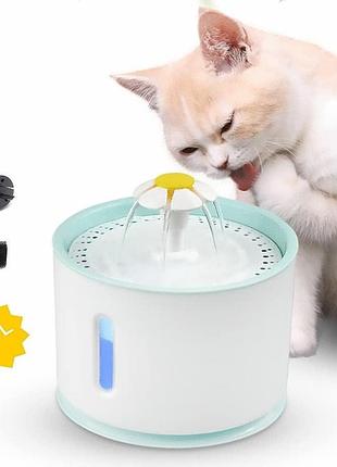 Фонтанчик для кошек gowedng 2,4 л с led-подсветкой с фильтром, usb (поврежденная бумажная упаковка)