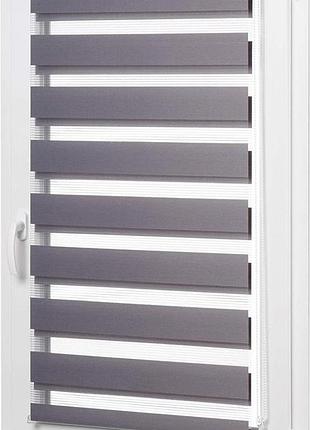 Рулонная штора amazon basics, двойной слой, серая, 66 x 150 см