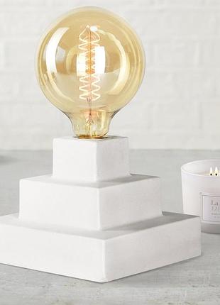 Вінтажна настільна лампа la jolie muse з білим цементним п'єдесталом, 40 вт